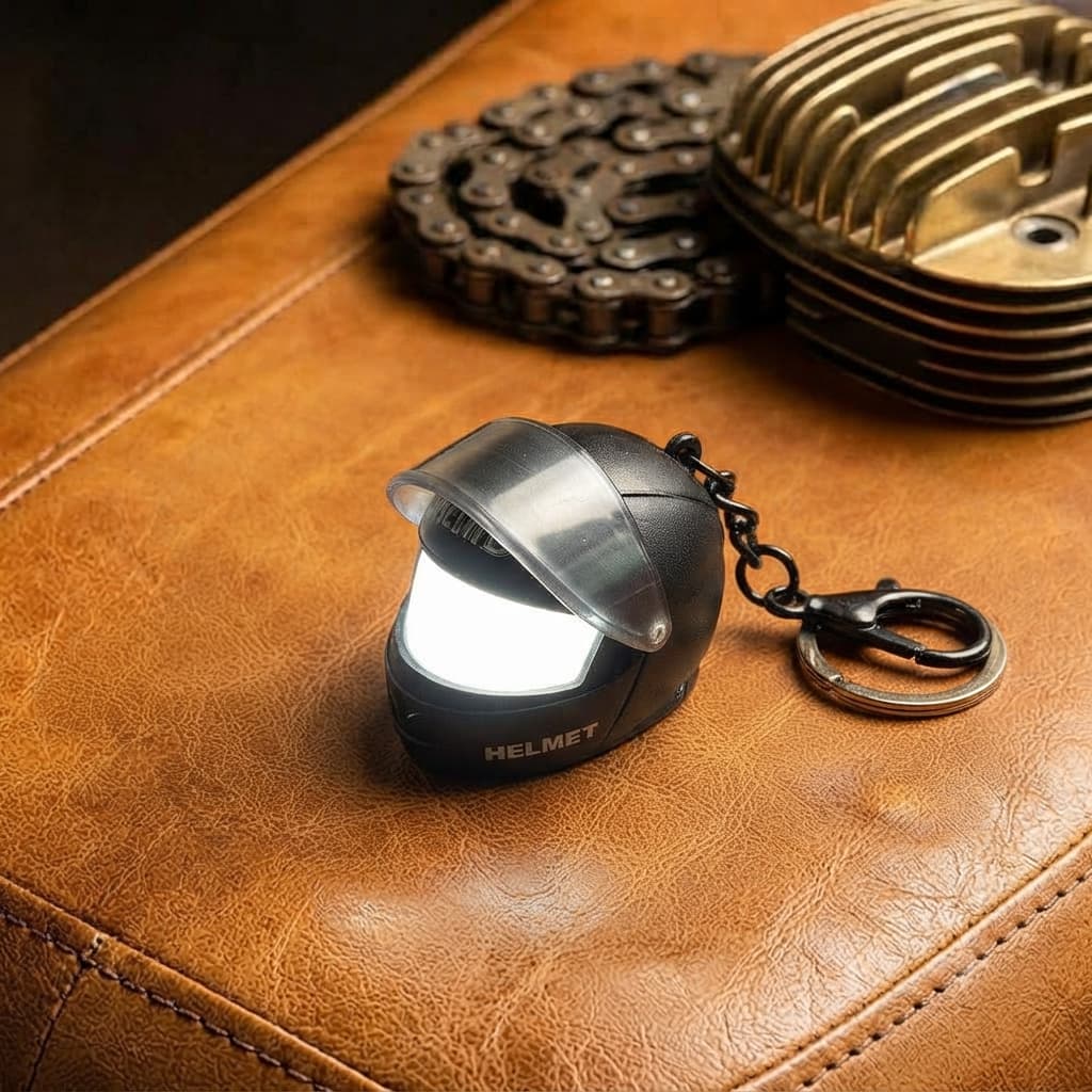 Mini Helmet LED Keychain